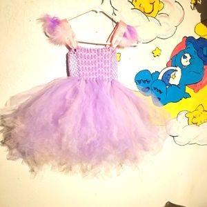 Fairytale barbie princess tutu dress one size fits most feather sleaves
